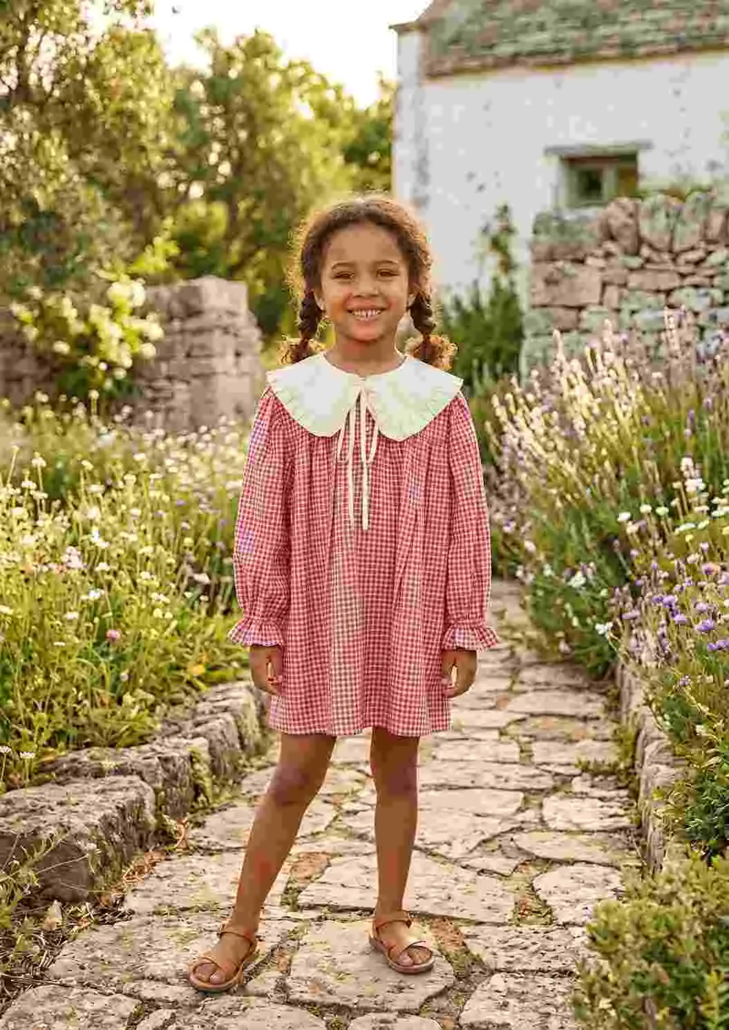 Girls Gingham Check Dress
