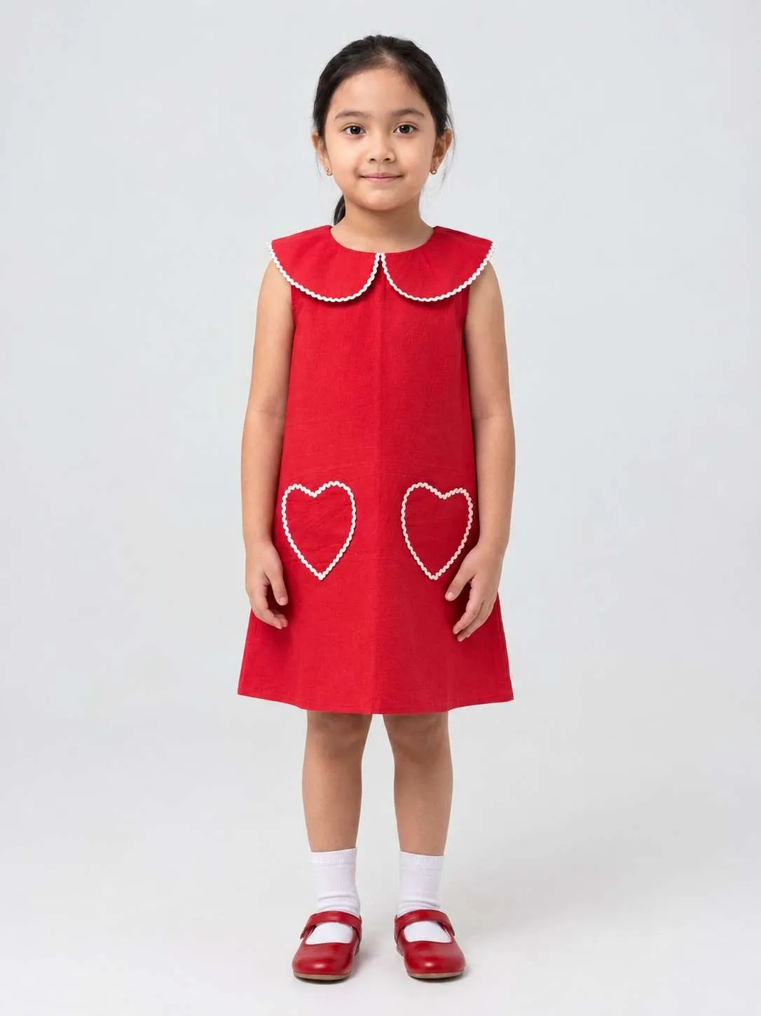 A- Line Dress with Heart Shape Patch